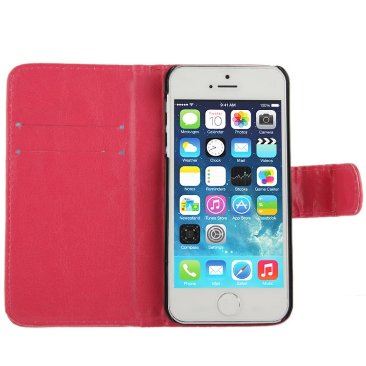 Fine Sheepskin Texture Flip Leather Case with Credit Card Slots & Holder for iPhone 5 & 5s & SE & SE