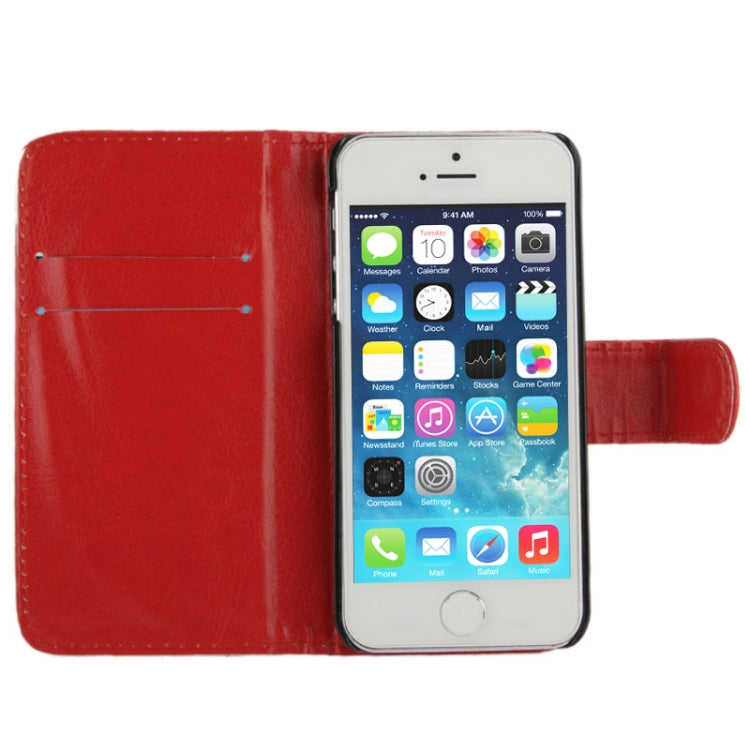 Fine Sheepskin Texture Flip Leather Case with Credit Card Slots & Holder for iPhone 5 & 5s & SE & SE