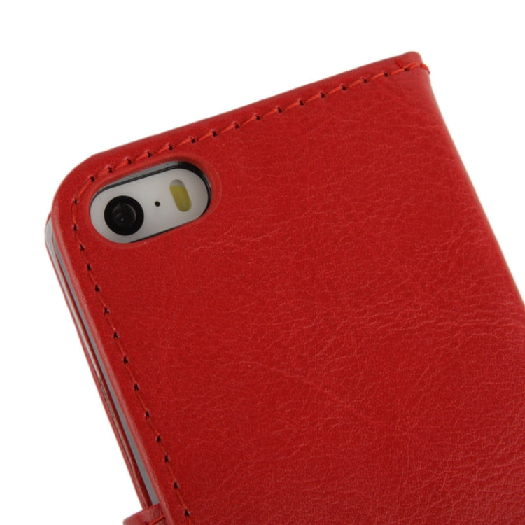 Fine Sheepskin Texture Flip Leather Case with Credit Card Slots & Holder for iPhone 5 & 5s & SE & SE