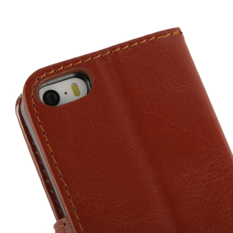 Fine Sheepskin Texture Flip Leather Case with Credit Card Slots & Holder for iPhone 5 & 5s & SE & SE