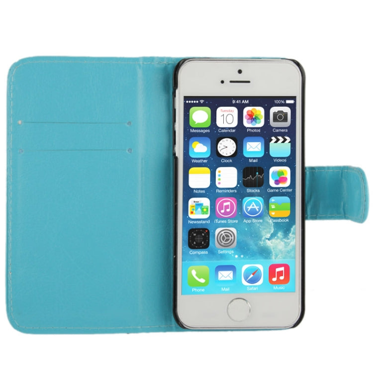 Fine Sheepskin Texture Flip Leather Case with Credit Card Slots & Holder for iPhone 5 & 5s & SE & SE