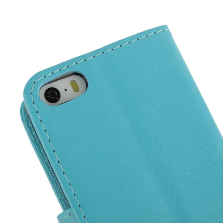 Fine Sheepskin Texture Flip Leather Case with Credit Card Slots & Holder for iPhone 5 & 5s & SE & SE