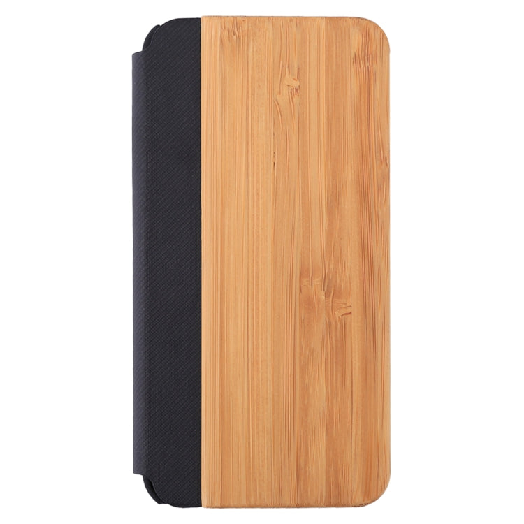 Bamboo Magnet Patch Carbon Fiber Horizontal Flip Leather Case for iPhone 5 & 5S
