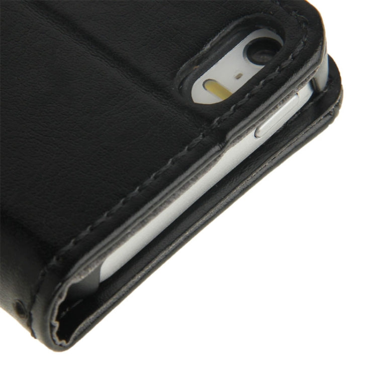 Golden Rivet Crazy Horse Texture Leather Case with Credit Card Slot & Holder & Lanyard for iPhone 5 & 5s & SE & SE