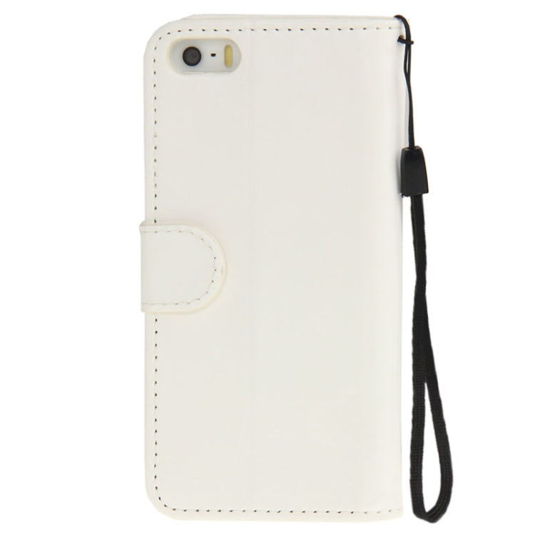 Golden Rivet Crazy Horse Texture Leather Case with Credit Card Slot & Holder & Lanyard for iPhone 5 & 5s & SE & SE
