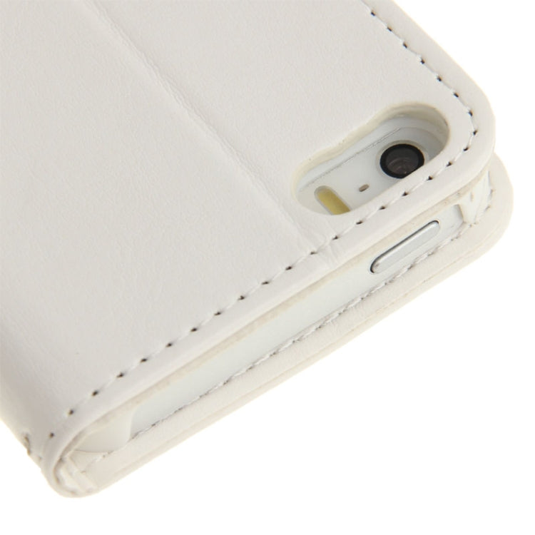 Golden Rivet Crazy Horse Texture Leather Case with Credit Card Slot & Holder & Lanyard for iPhone 5 & 5s & SE & SE