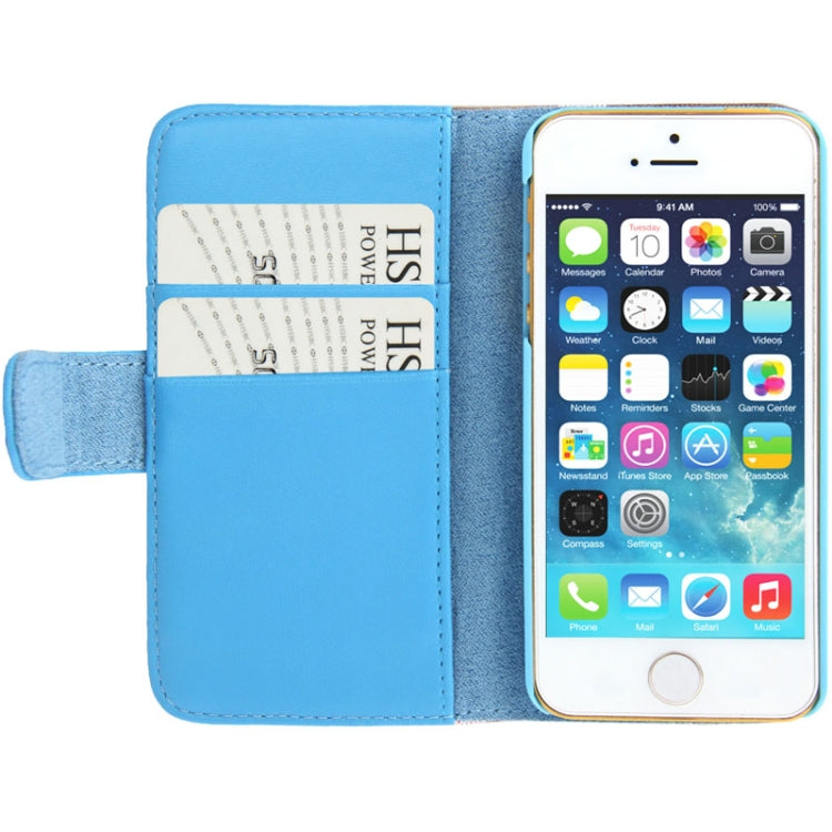 Needlework Line Texture Plaid Pattern Soft Leather Case with Credit Card Slots & Holder for iPhone 5 & 5s & SE & SE