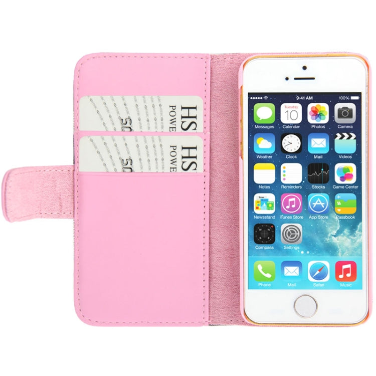 Needlework Line Texture Plaid Pattern Soft Leather Case with Credit Card Slots & Holder for iPhone 5 & 5s & SE & SE