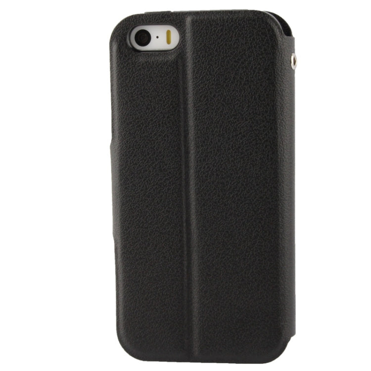 Pebble Texture Leather Case with Call Display ID & Holder for iPhone 5 & 5s & SE & SE