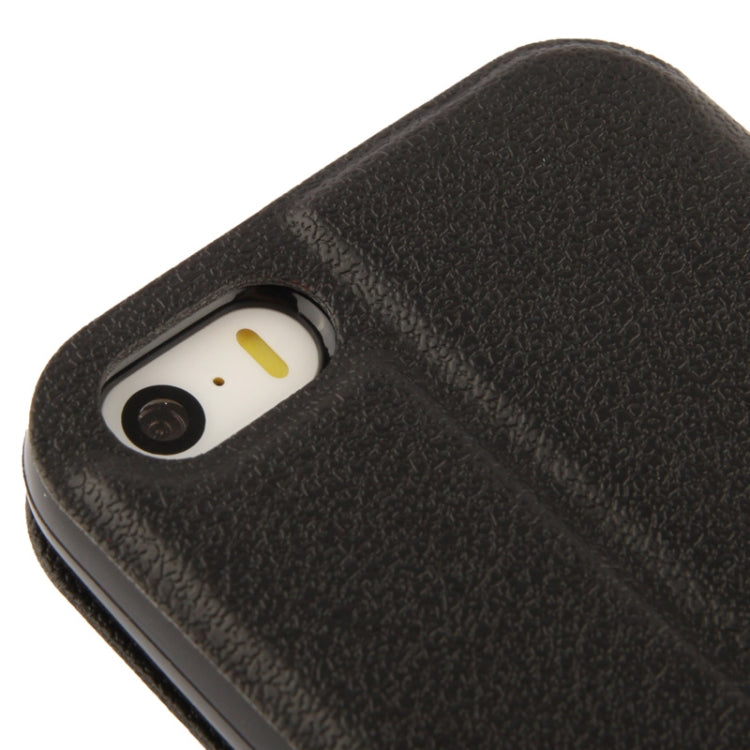 Pebble Texture Leather Case with Call Display ID & Holder for iPhone 5 & 5s & SE & SE