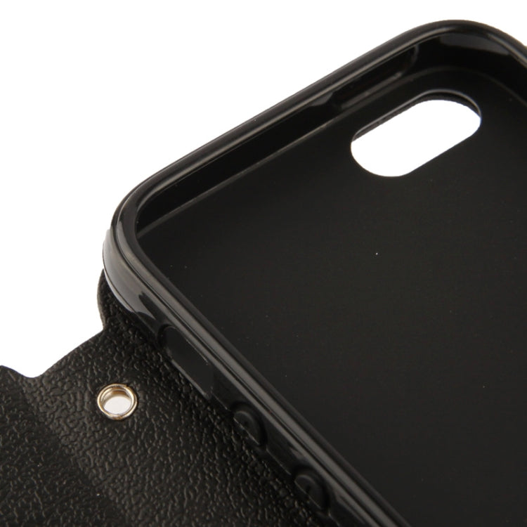 Pebble Texture Leather Case with Call Display ID & Holder for iPhone 5 & 5s & SE & SE