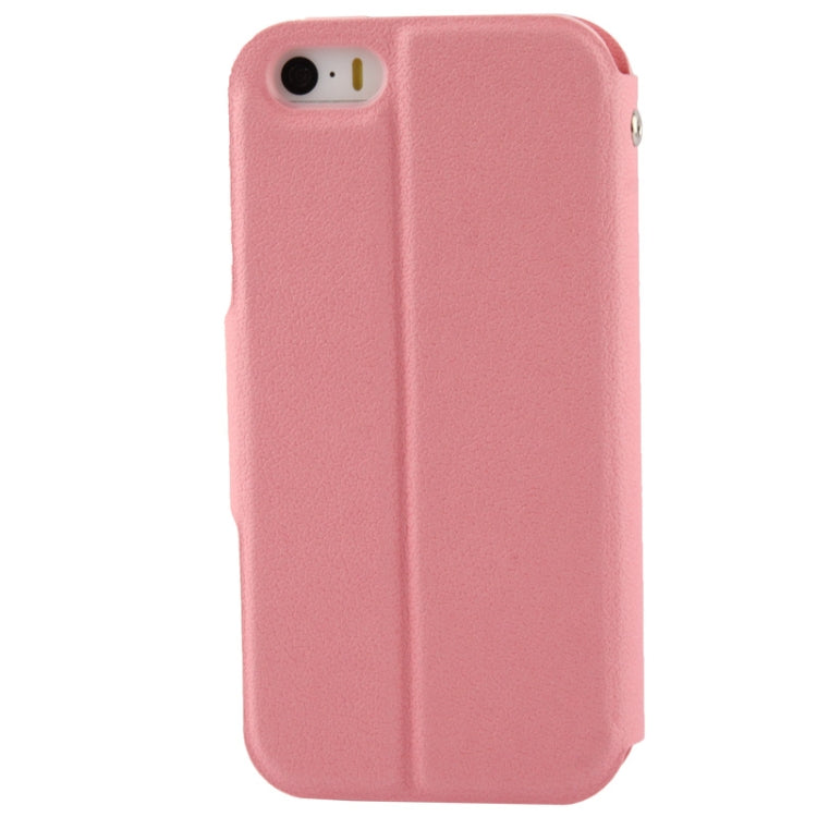 Pebble Texture Leather Case with Call Display ID & Holder for iPhone 5 & 5s & SE & SE