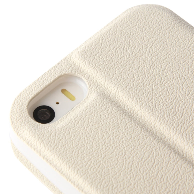 Pebble Texture Leather Case with Call Display ID & Holder for iPhone 5 & 5s & SE & SE