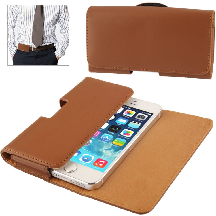 Wallet Style Leather Case with Belt Clip for iphone 5 & 5C & 5S (Brown)