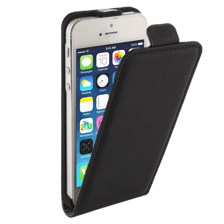 Vertical Flip Leather Case for iPhone 5C (Black)