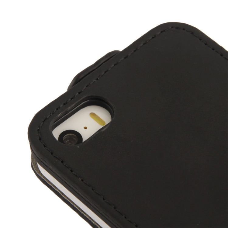 Vertical Flip Leather Case for iPhone 5C (Black)