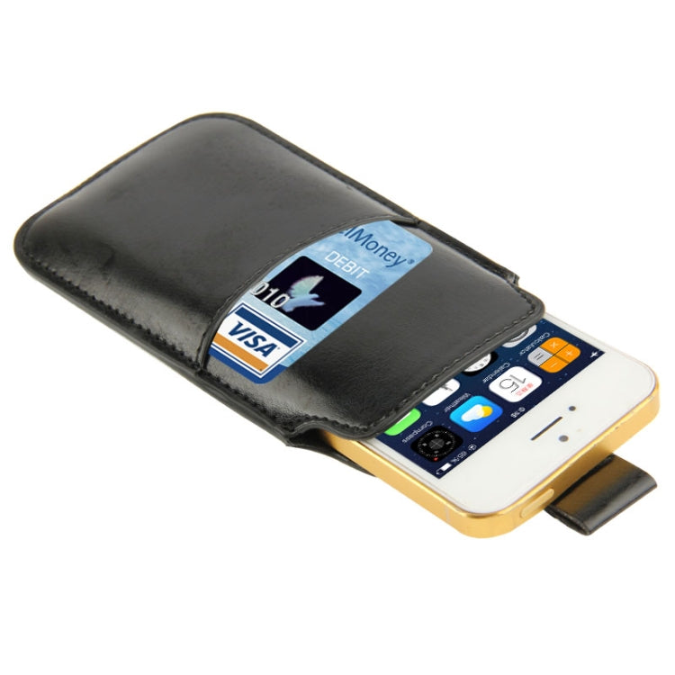 Crazy Horse Texture Leather Case Pocket Pouch Sleeve Bag with Pull Up Tab & Card Slot for iPhone 5 & 5s & SE & SE & 5C