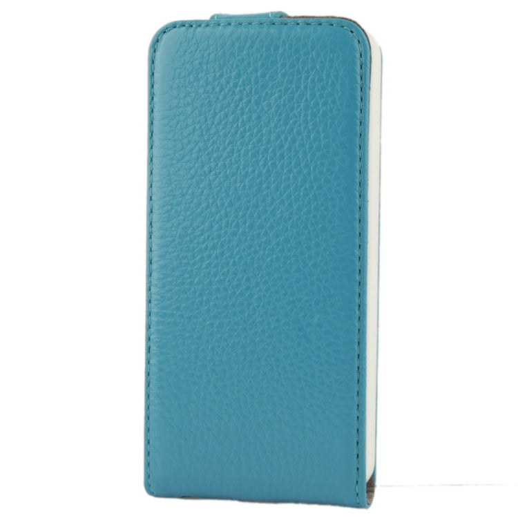 Litchi Texture Vertical Flip Top-grain Genuine Leather Case with Earphone Hole for iPhone 5 & 5s & SE & SE