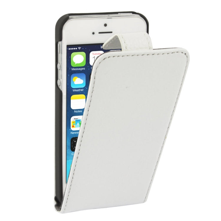 Litchi Texture Vertical Flip Top-grain Genuine Leather Case with Earphone Hole for iPhone 5 & 5s & SE & SE