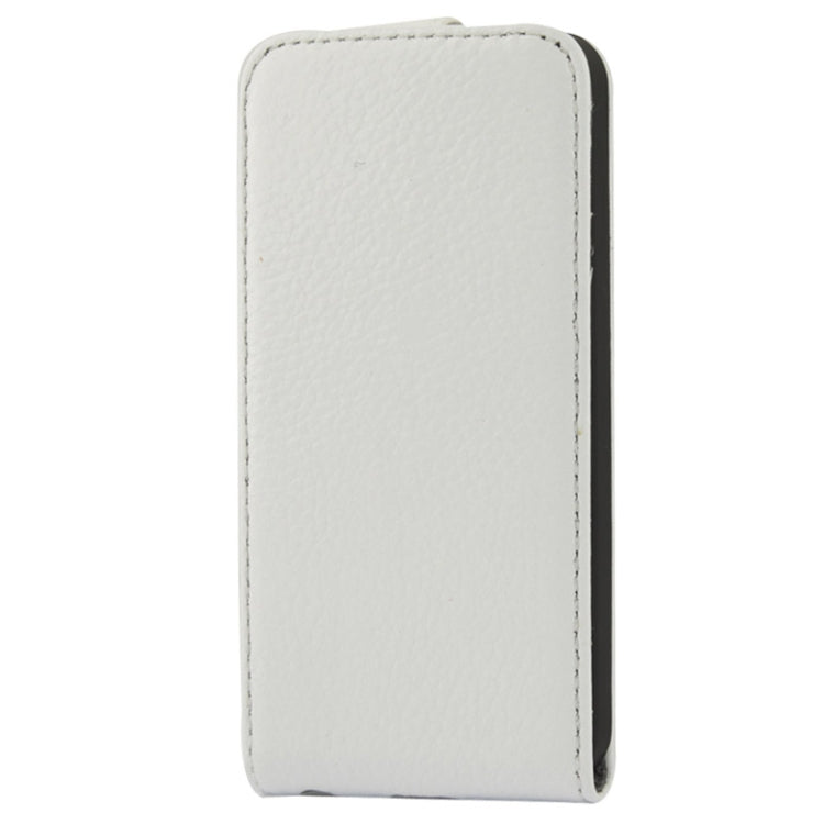 Litchi Texture Vertical Flip Top-grain Genuine Leather Case with Earphone Hole for iPhone 5 & 5s & SE & SE