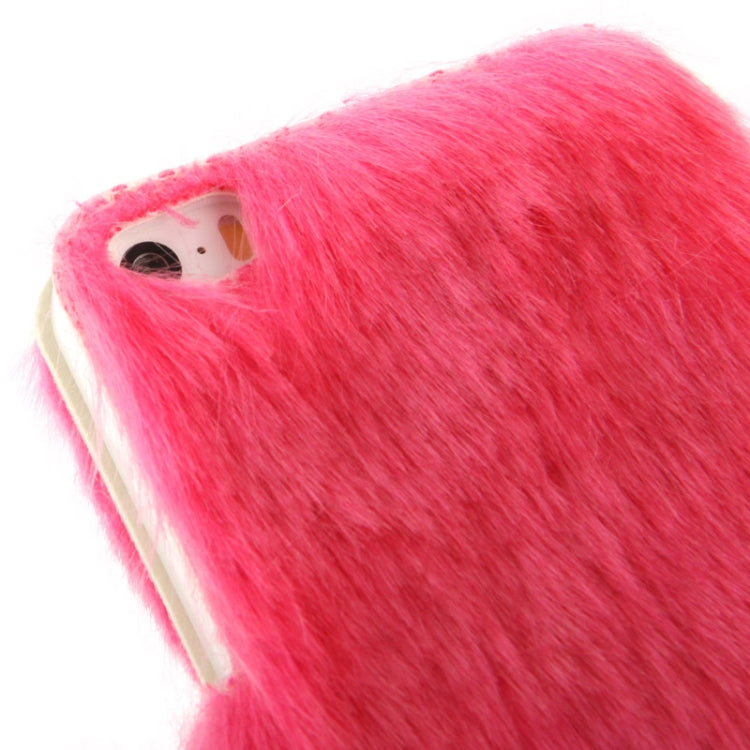 Diamond Encrusted Winter Warm Fur Leather Case with Credit Card Slot & Holder for iPhone 5 & 5s & SE & SE