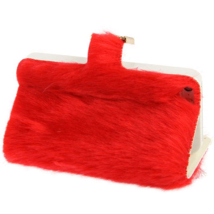 Diamond Encrusted Winter Warm Fur Leather Case with Credit Card Slot & Holder for iPhone 5 & 5s & SE & SE