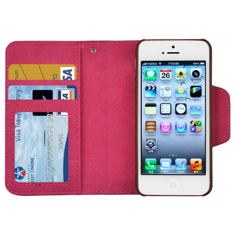 2 in 1 Detachable Frosted Texture Leather Case with Credit Card Slot & Holder for iPhone 5 & 5s & SE & SE