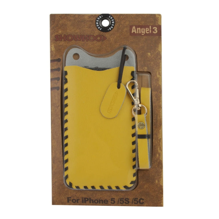 SHOWKOO Lichi Texture Vertical Style Leather Case with Lanyards for iPhone 5 & 5s & SE & SE