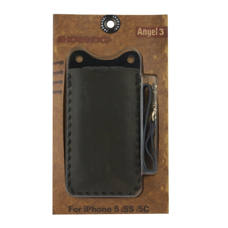 SHOWKOO Lichi Texture Vertical Style Leather Case with Lanyards for iPhone 5 & 5s & SE & SE