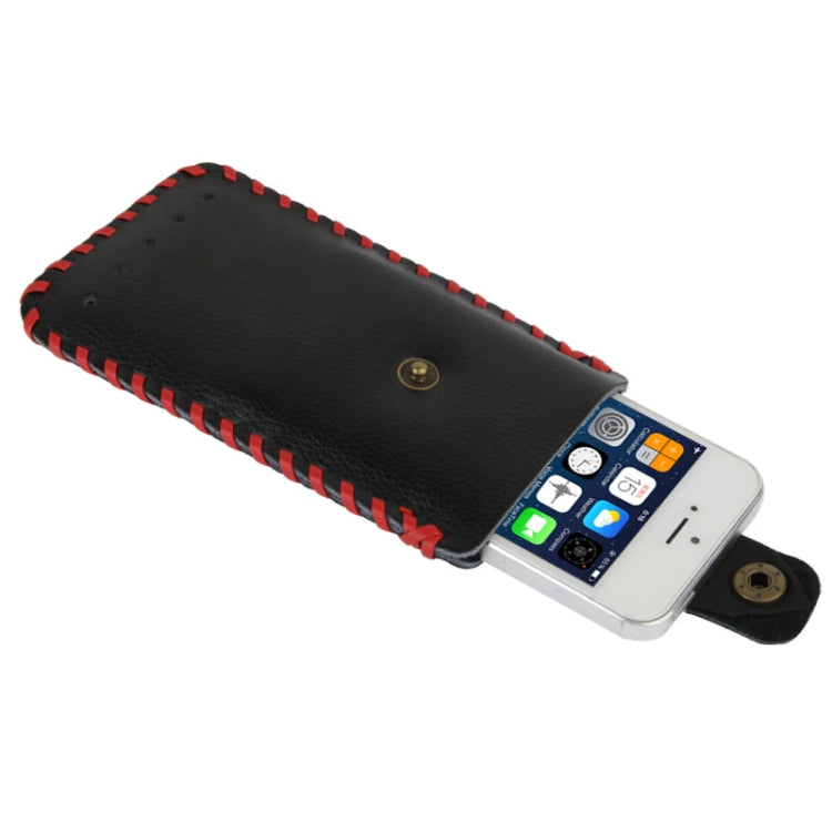SHOWKOO Litchi Texture Vertical Style Snap Button Leather Case for iPhone 5 & 5S