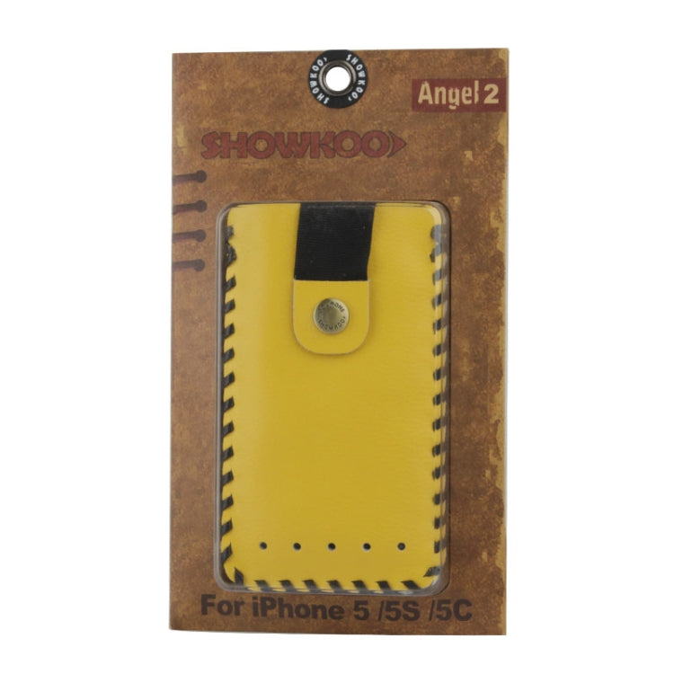 SHOWKOO Litchi Texture Vertical Style Snap Button Leather Case for iPhone 5 & 5S