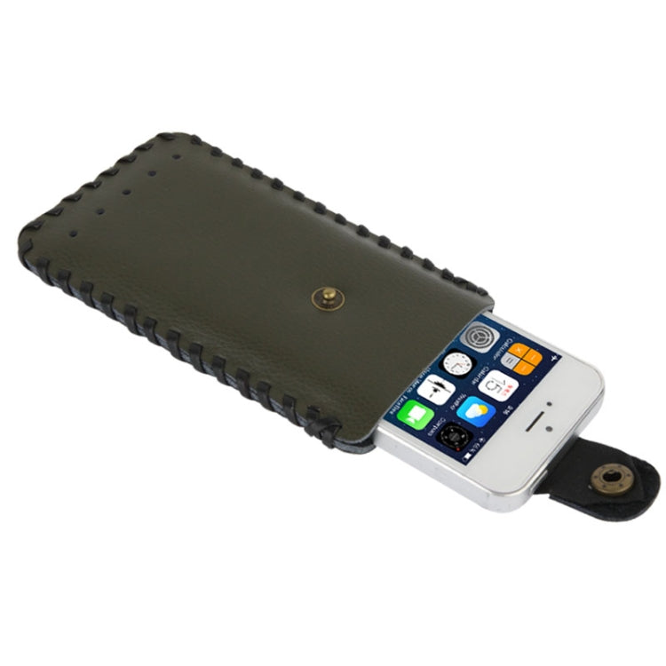 SHOWKOO Litchi Texture Vertical Style Snap Button Leather Case for iPhone 5 & 5S