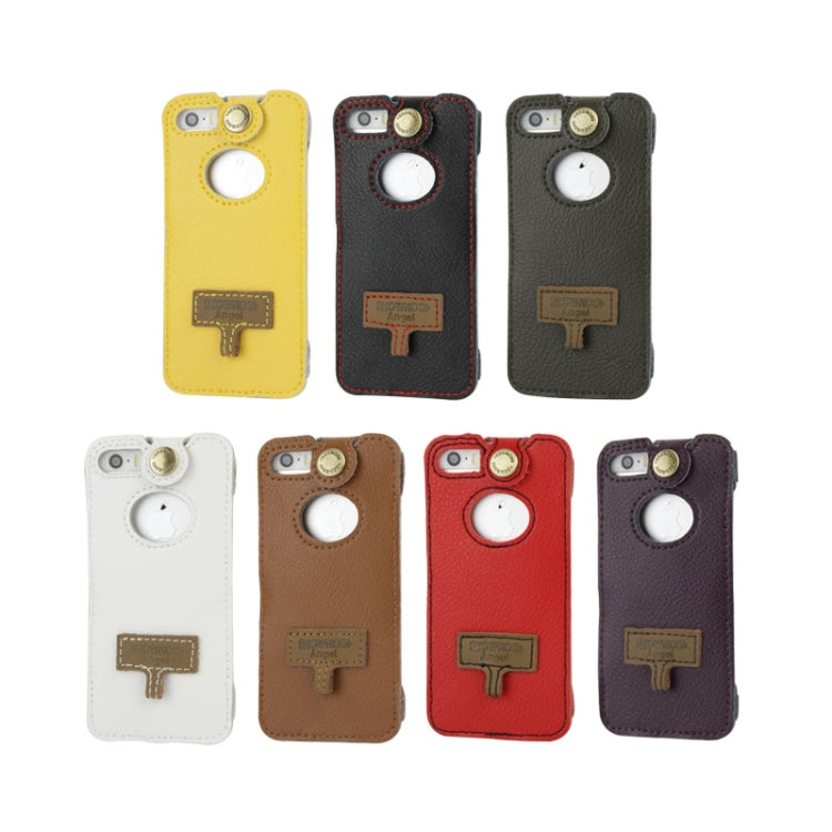 SHOWKOO Lichi Texture Premium Luxury Vertical Style Snap Button Leather Case with Call Display ID &  Lanyards for iPhone 5 & 5s & SE & SE (Army Green)