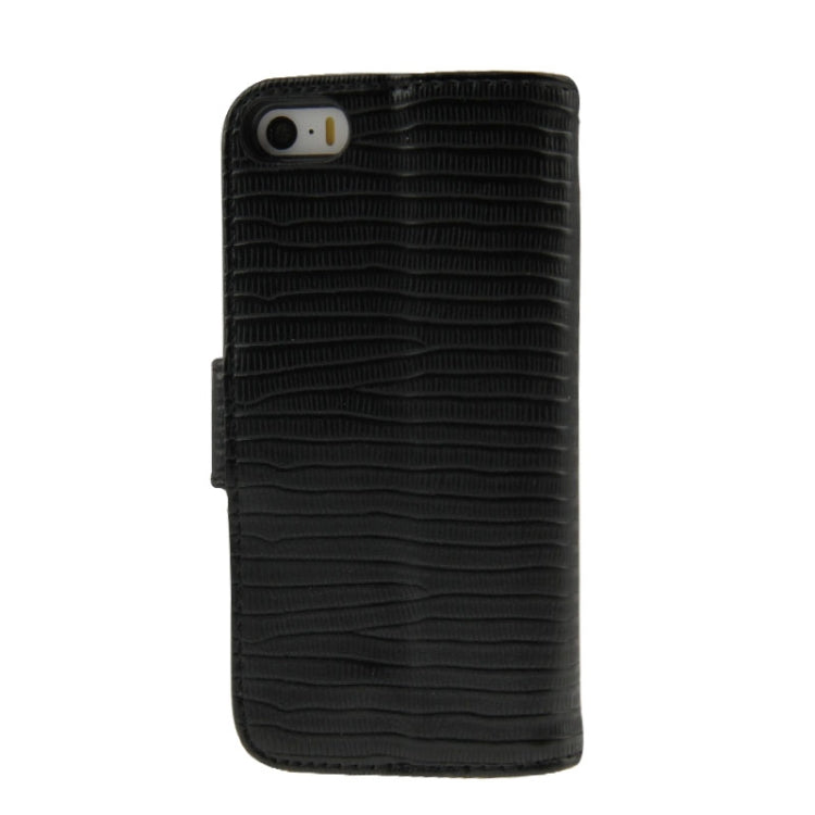 Lizard Texture Diamond Button Flip Leather Case with Credit Card Slots & Holder for iPhone 5 & 5S