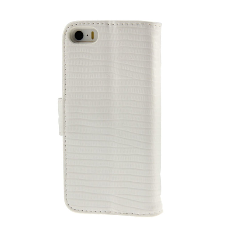 Lizard Texture Diamond Button Flip Leather Case with Credit Card Slots & Holder for iPhone 5 & 5S
