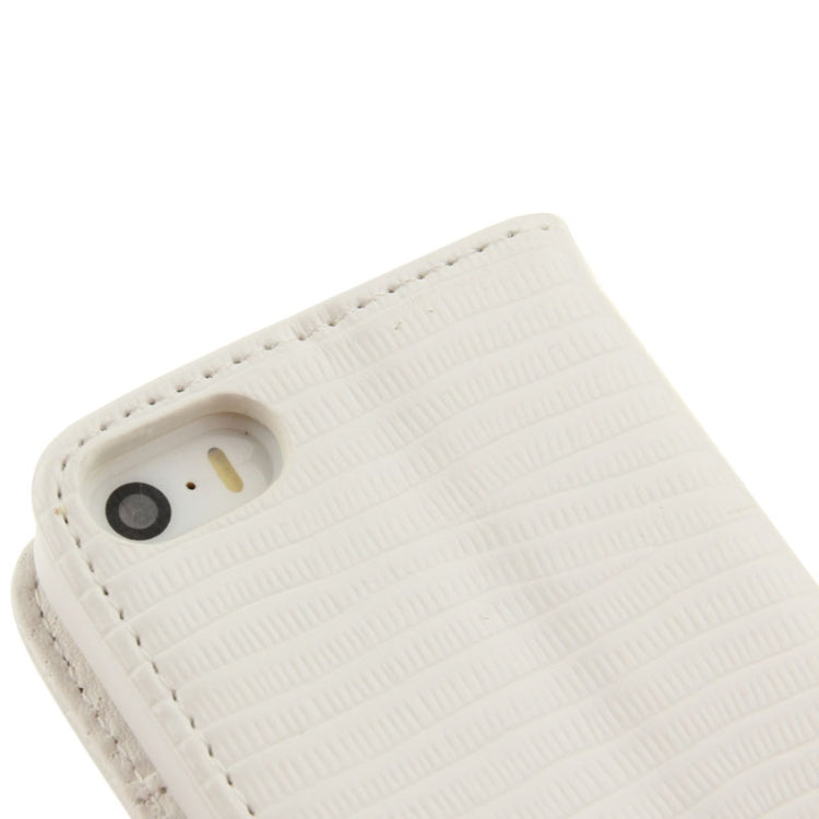 Lizard Texture Diamond Button Flip Leather Case with Credit Card Slots & Holder for iPhone 5 & 5S