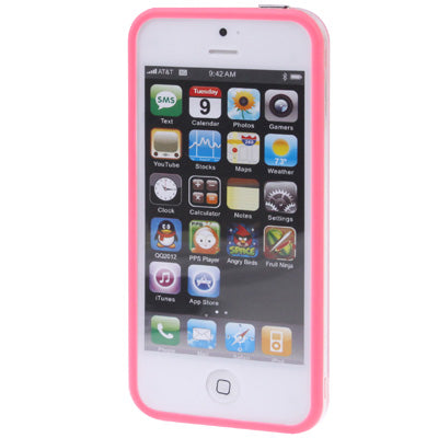 Transparent Plastic Bumper Frame with Buttons for iPhone 5