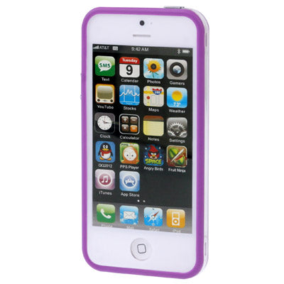 Transparent Plastic Bumper Frame with Buttons for iPhone 5