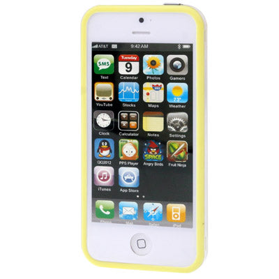 Transparent Plastic Bumper Frame with Buttons for iPhone 5