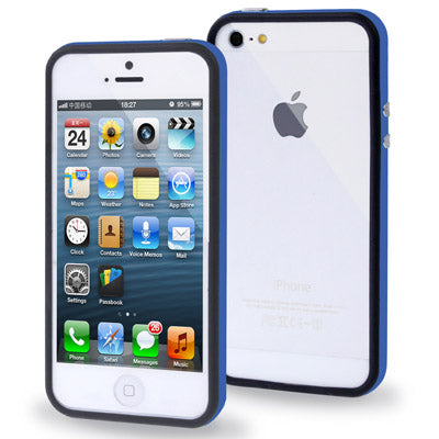 For iPhone 5 & 5S & ES 2-color Plastic + TPU Material Bumper Frame with Buttons