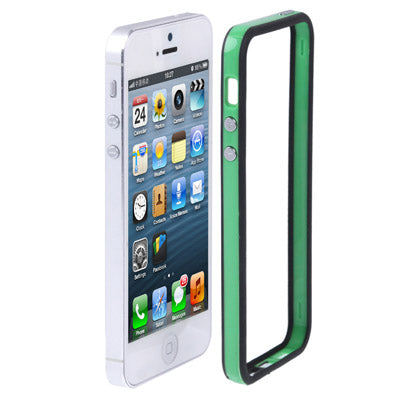 For iPhone 5 & 5S & ES 2-color Plastic + TPU Material Bumper Frame with Buttons