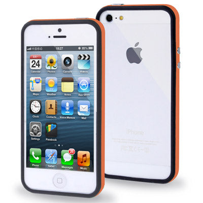 For iPhone 5 & 5S & ES 2-color Plastic + TPU Material Bumper Frame with Buttons
