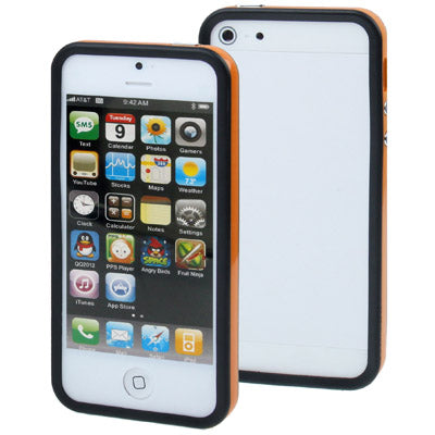 For iPhone 5 & 5S & ES 2-color Plastic + TPU Material Bumper Frame with Buttons
