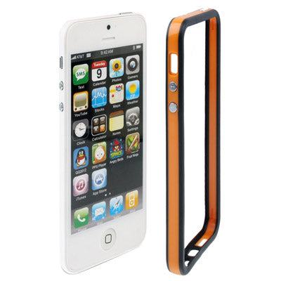 For iPhone 5 & 5S & ES 2-color Plastic + TPU Material Bumper Frame with Buttons