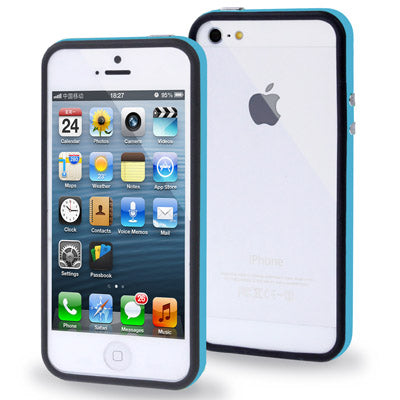 For iPhone 5 & 5S & ES 2-color Plastic + TPU Material Bumper Frame with Buttons