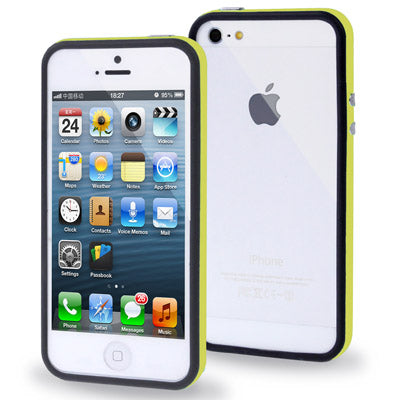 For iPhone 5 & 5S & ES 2-color Plastic + TPU Material Bumper Frame with Buttons
