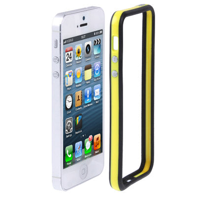 For iPhone 5 & 5S & ES 2-color Plastic + TPU Material Bumper Frame with Buttons