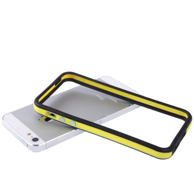 For iPhone 5 & 5S & ES 2-color Plastic + TPU Material Bumper Frame with Buttons