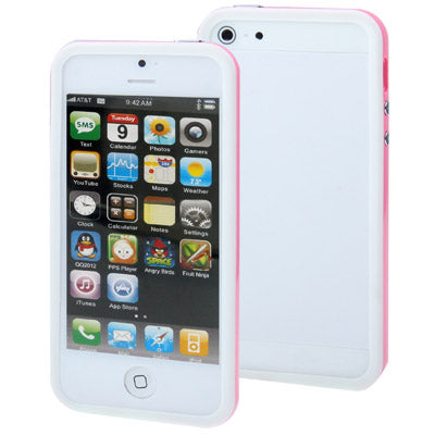 2-color Plastic + TPU Material Bumper Frame with Buttons for iPhone 5