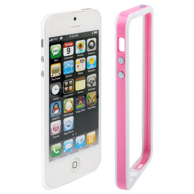 2-color Plastic + TPU Material Bumper Frame with Buttons for iPhone 5